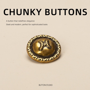 外套简约百搭毛呢大衣纽扣扣子冬季配红色羊绒金色米色辅料浅灰色