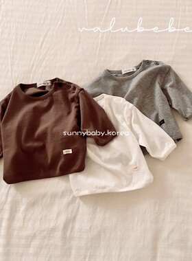 VALU BEBE韩国童装代购26春男女婴小童棉柔简约百搭纯色打底衫T恤