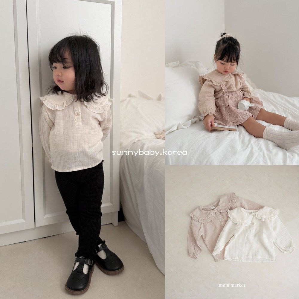 MIMIMARKET韩国童装代购26春女婴童棉双层纱花边海军领娃娃衫T恤,童装/婴儿装/亲子装,T恤,淘宝优惠券,粉丝福利购,淘宝优惠卷