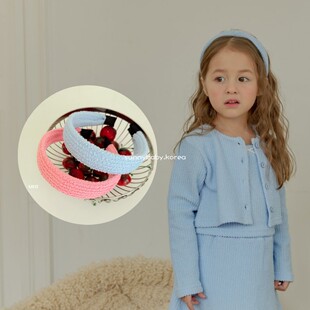 UEO韩国进口童装代购26春款女童小大童纯色布艺弹力发箍甜美发饰