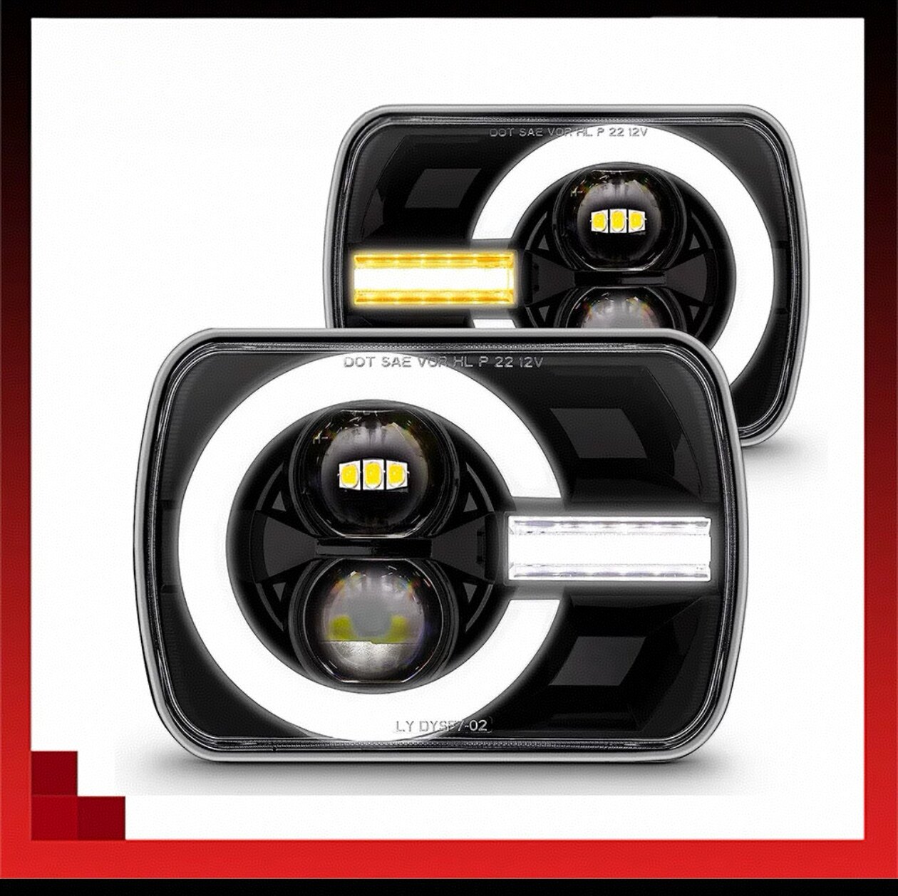 原厂5X7寸方灯防水JEEP牧马人LED汽车灯货车卡车通用型前改装灯