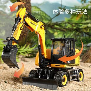 儿童1:50挖土机汇纳合金挖掘机玩具车仿真履带工程车推土机模型