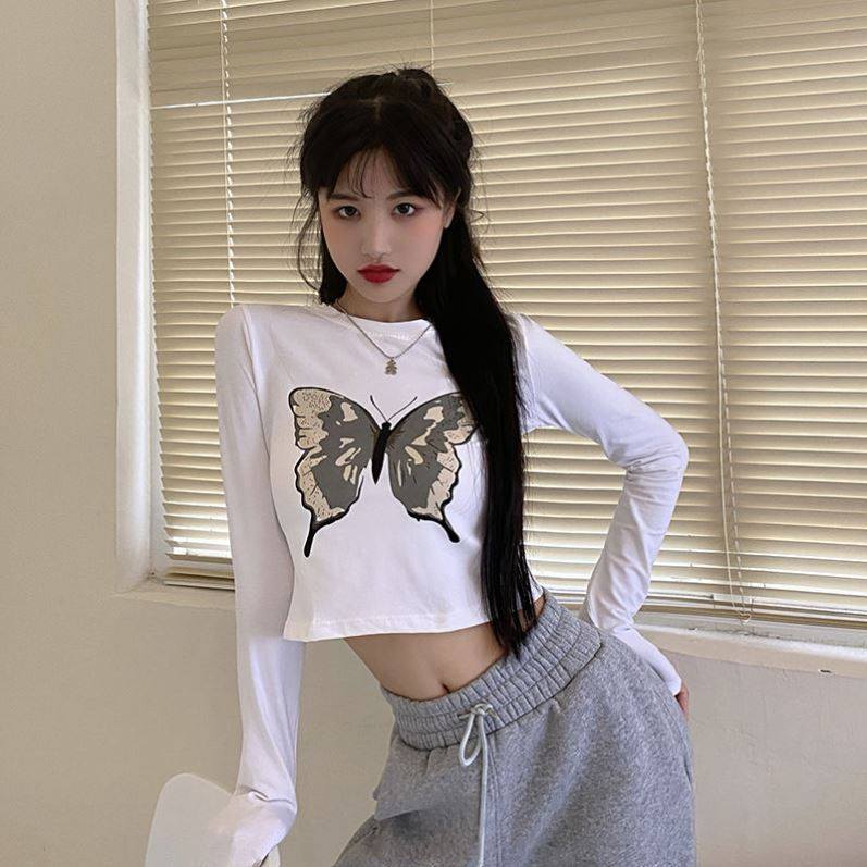 夏裝2020新款長短袖修身蝴蝶繡花歐美上衣ins潮露臍高腰短款T恤女在類目 模玩/動漫/周邊/cos/桌遊, Cosplay服飾/道具/服務, Cosplay女裝中 - 來自Buy2taobao.com提供專業的淘寶代購服務