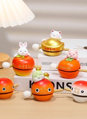 新款小木鱼家居摆件情绪稳定治愈解压公仔办公室工位装饰树脂木鱼