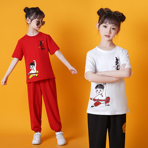 武术服夏表演服装短袖太极服男女比赛服训练服刺绣少儿武术练功服