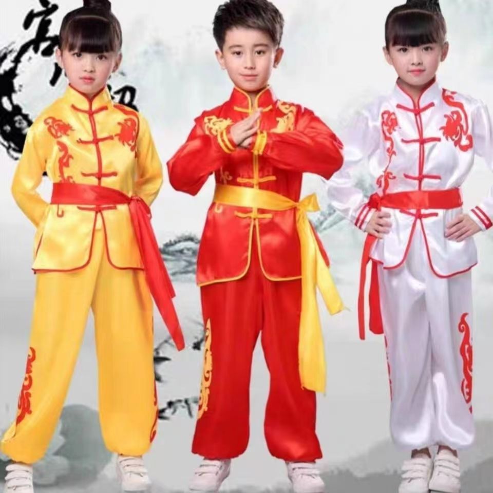 儿童武术服装表演幼儿园男童女舞龙功夫练武服打太极少儿练功演出