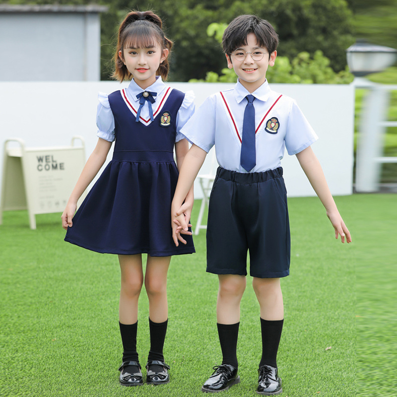 六一儿童大合唱夏季表演服幼儿园园服诗歌朗诵演出服新英伦风班服