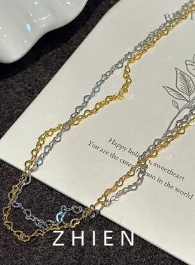 925纯银轻奢爱心形小众女锁骨链