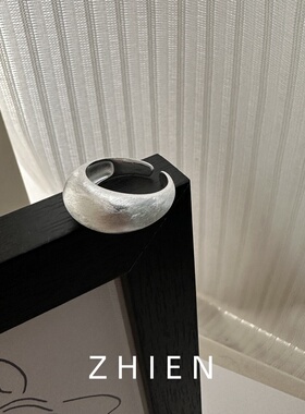 S925纯银戒指女开口拉丝食指夸张