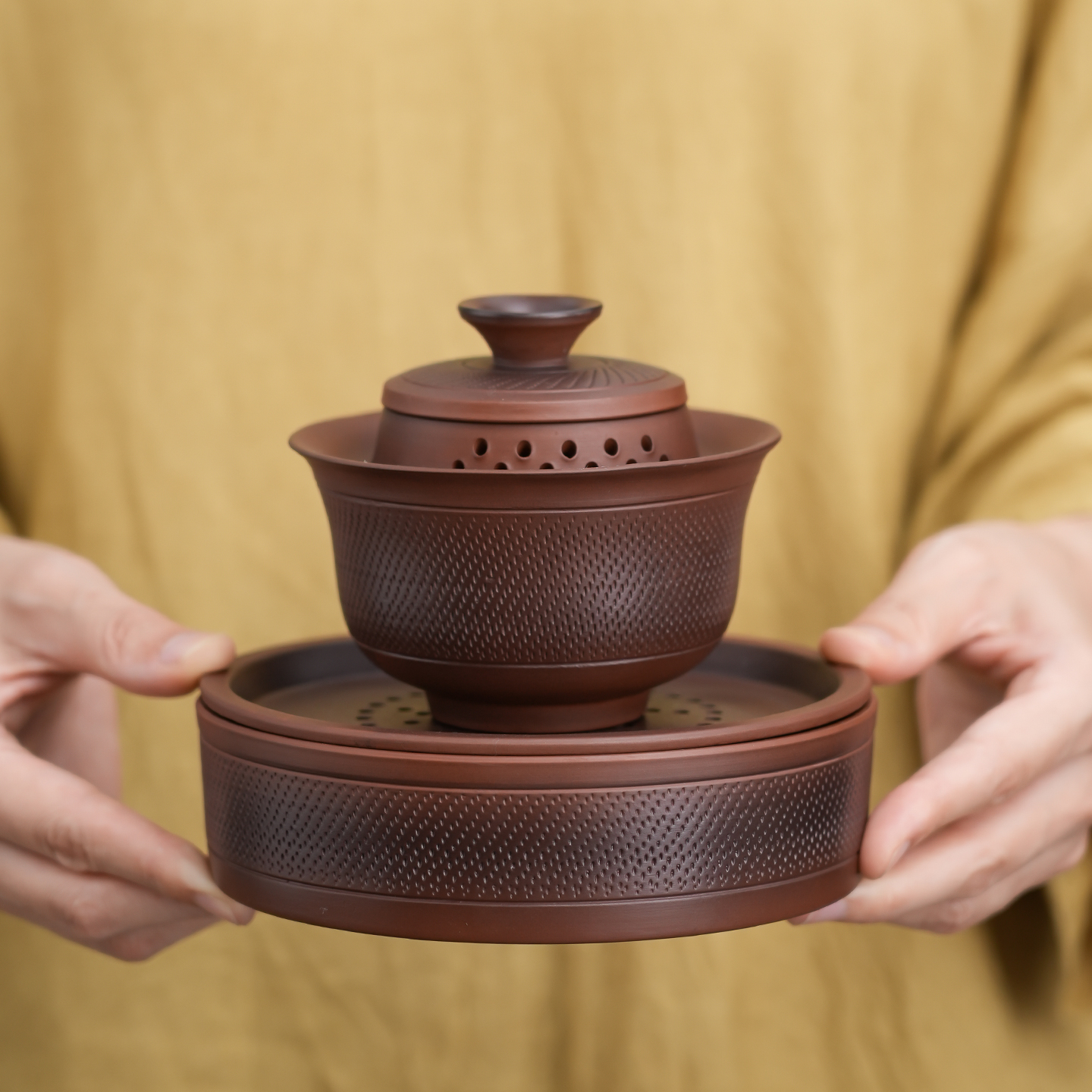 中式紫陶壶承干泡台新款茶渣缸干泡盘建水茶壶垫托盘水盂养壶台