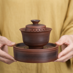 中式紫陶壶承干泡台新款茶渣缸干泡盘建水茶壶垫托盘水盂养壶台