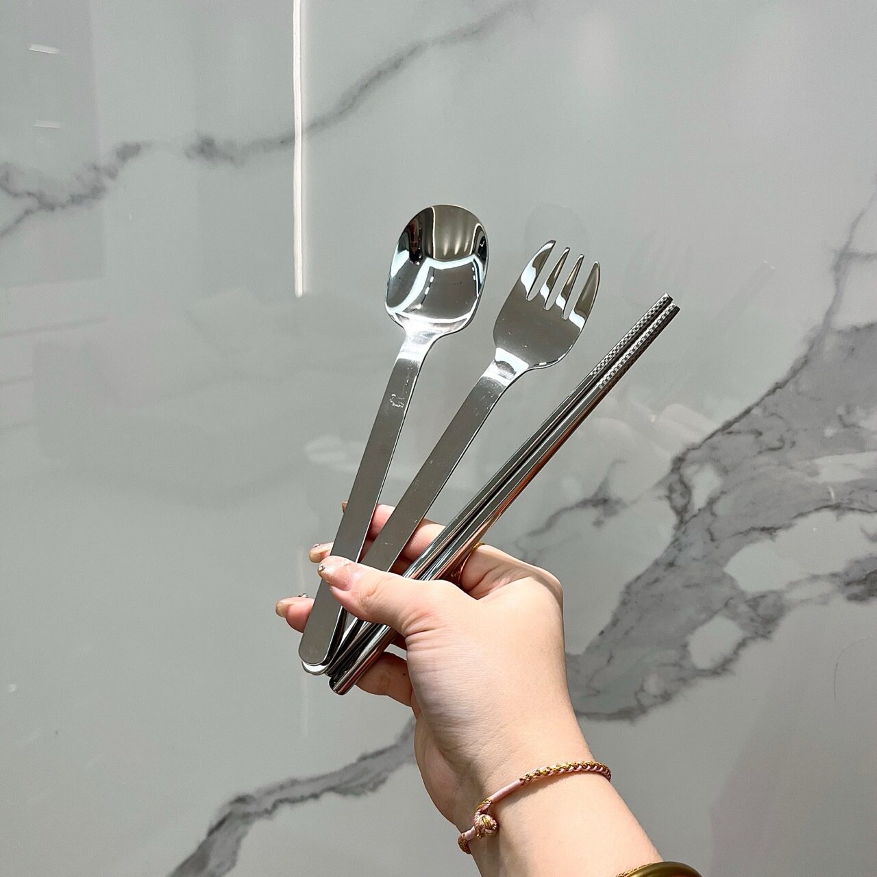 不锈钢便携餐具筷子勺子