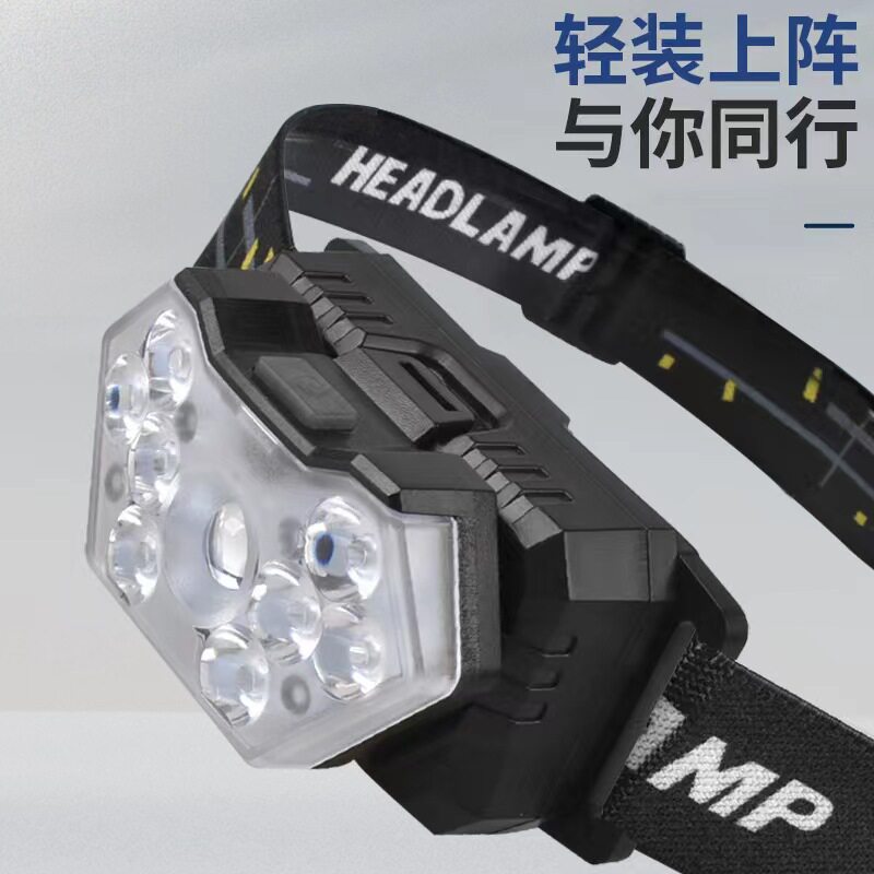 头灯9LED光源头戴式可充