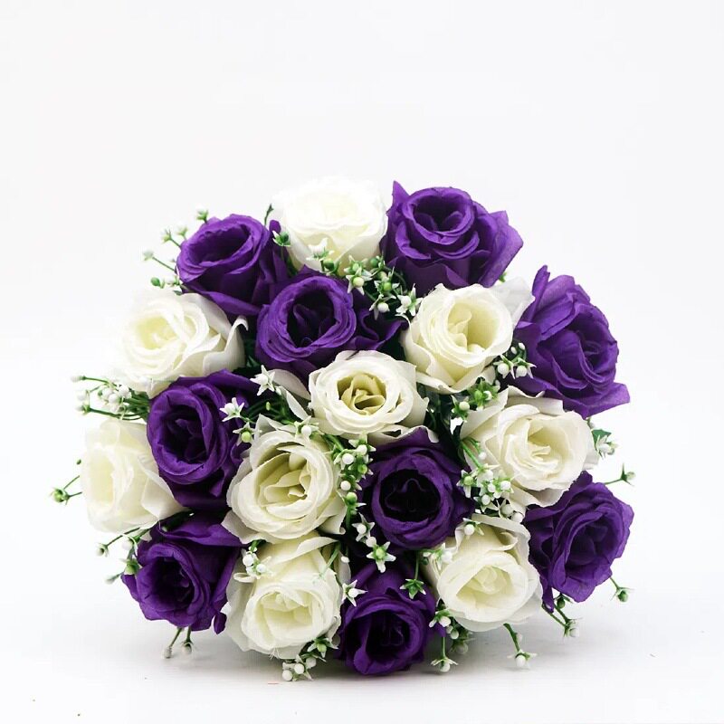 工厂直销仿真花18朵韩国玫玫瑰花束婚庆手捧花客厅摆件手工绢花