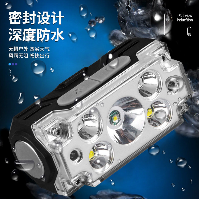 高亮感应COB泛光头灯帽夹