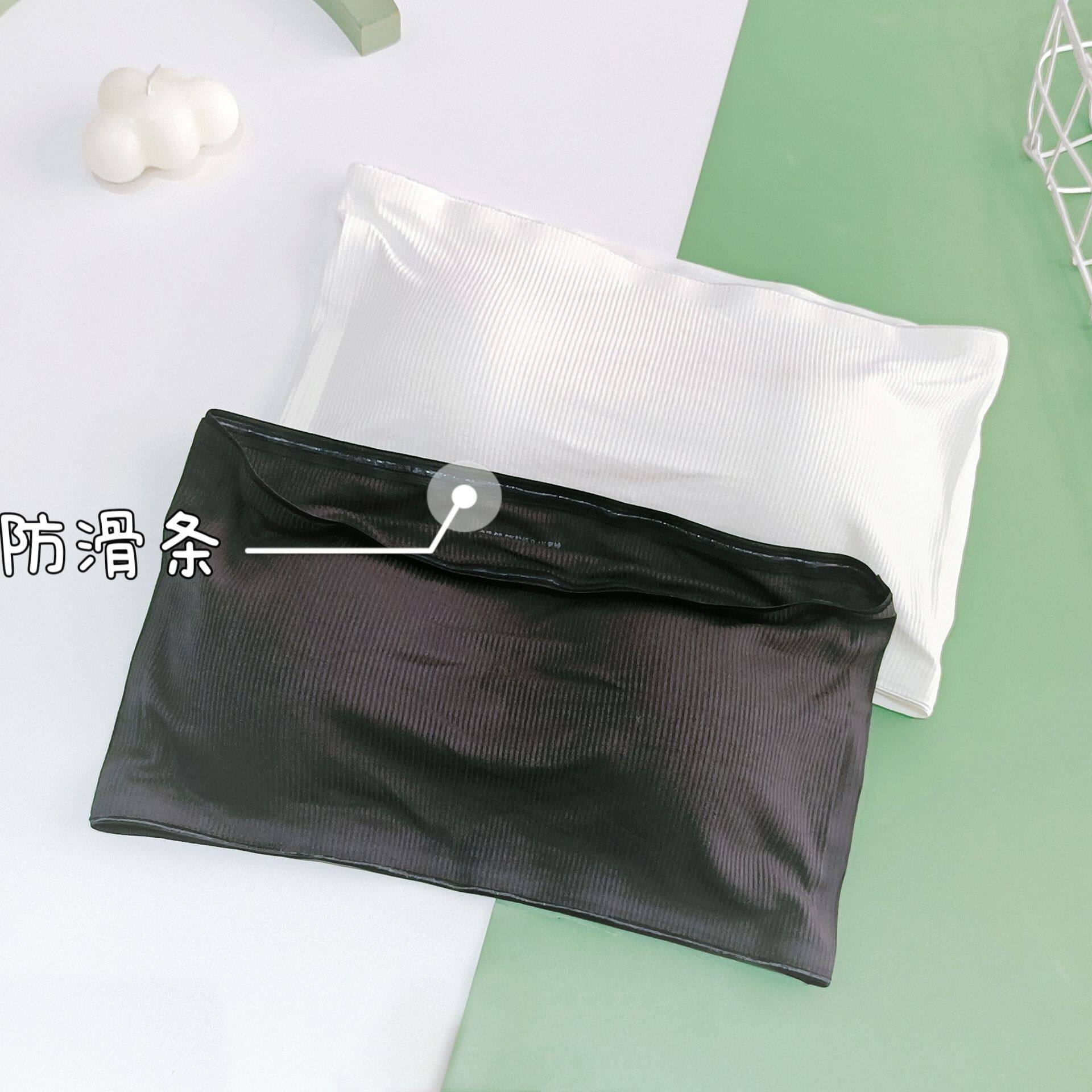 纤尔姿新款无缝螺纹弹力棉防走光抹胸一片式内搭无肩带可拆卸裹胸