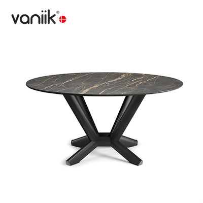 vaniik/意式极简客厅餐厅陶瓷桌 laner Keramik 玻璃面圆餐桌