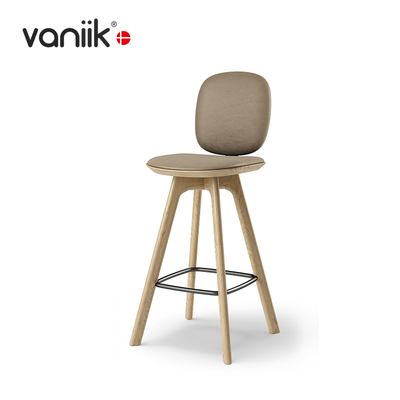 vaniik/北欧极简设计大平层餐厅岛台实木 Pauline Bar Stool 吧椅