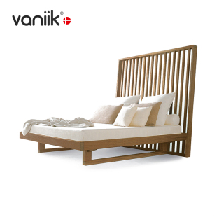 Night原木风1.8米床 别墅大平层实木双人床Night vaniik 北欧意式