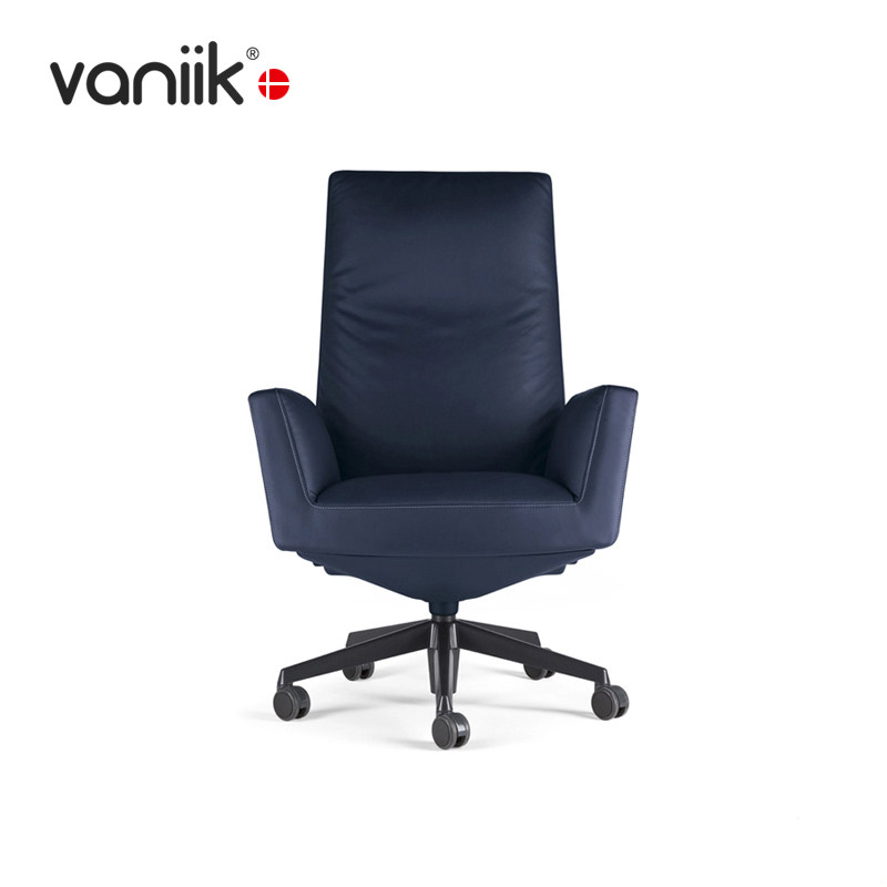 vaniik/意式舒适真皮旋转椅办公会议洽谈椅Chancellor书房电脑椅