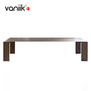 vaniik/意式极简轻奢别墅PORRO大平层加长方形金属Metallico餐桌