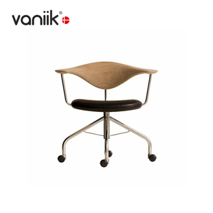 vaniik/意式极简设计502皮革 Swivel Chair 办公椅人体工学椅