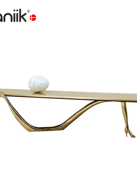 意式轻奢创意设计大平层客厅餐厅艺术边桌Leda Table 走道玄关台