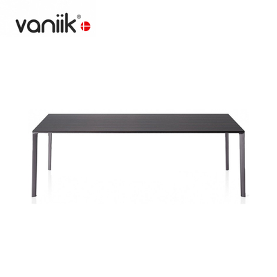 vaniik/意式轻奢多人餐桌创意金属框架Pascal长方形办公会议桌