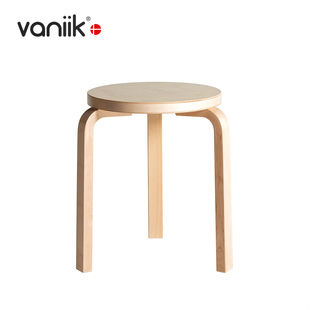 vaniik/北欧经典芬兰设计艺术 Artek Stool 60 三脚圆凳实木矮凳