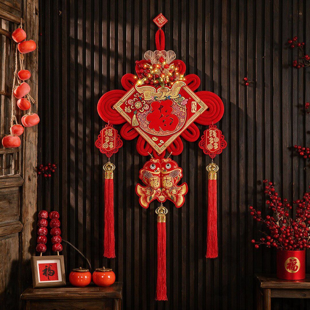 羽年LED灯中国结新年喜庆挂件