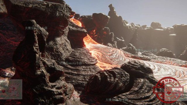 unity3d逼真火山熔岩材质插件写实素材岩浆石头 u3d插件