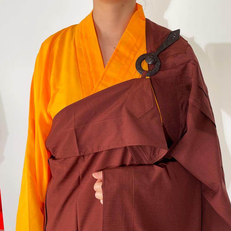 新款高档七衣出家人袈裟和尚橄榄色多丽丝面料僧服缦衣海清秋款男