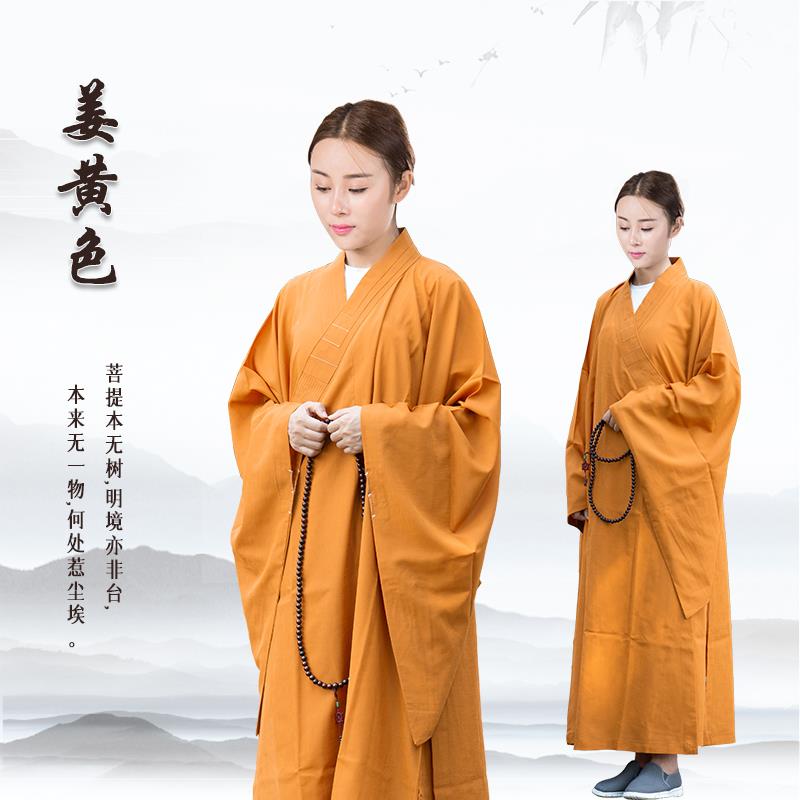 新款僧服海青居士服男女台麻海清袈裟僧鞋夏季长衫禅修服