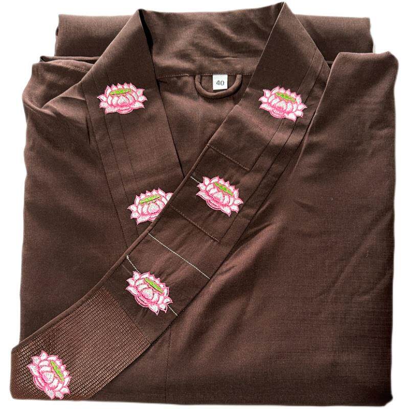 特价定制九品莲花海清刺绣僧服和尚衣服居士服三七佛具海青绣花荷