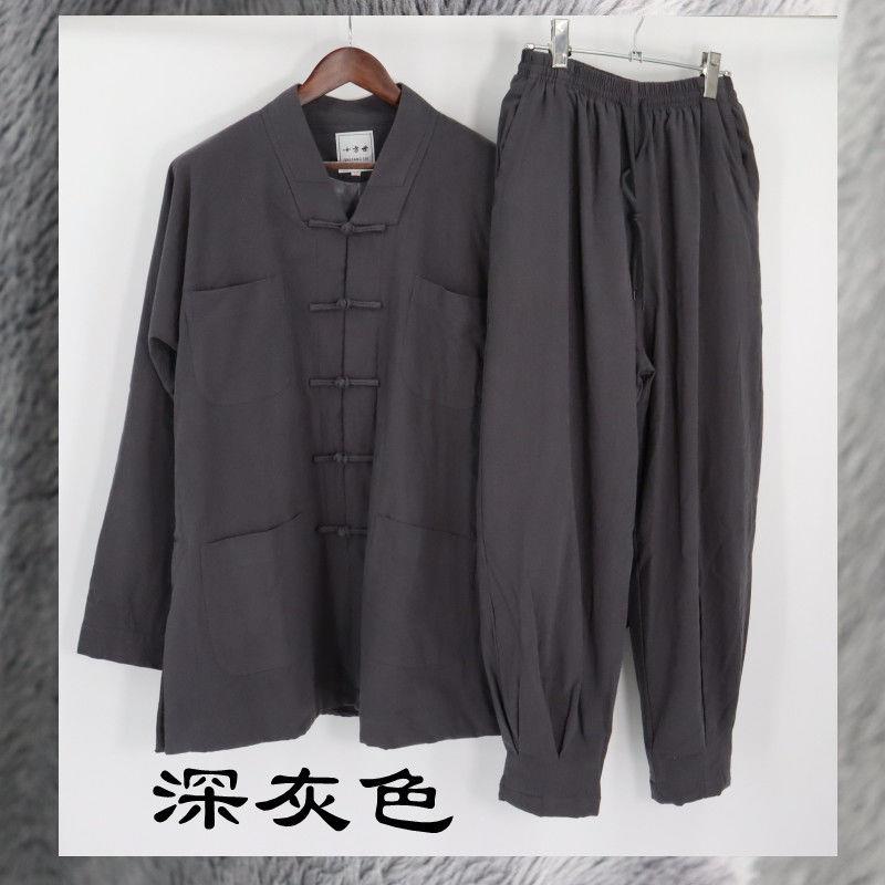 特价春秋款单层水洗棉短褂僧服装僧衣男女僧袍大褂和尚衣收口裤