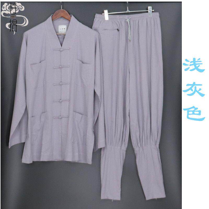 新款僧服亚麻棉短褂免绑腿出家师和尚服佛衣比丘尼比丘小褂秋款