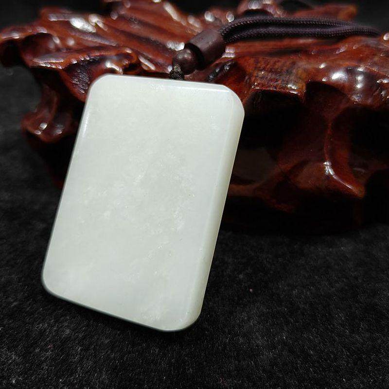 新疆且末白玉平安无事牌无胶无蜡