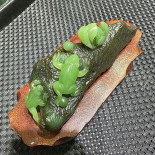 170克和田玉碧玉戈壁料精雕青蛙摆件茶台书房雅玩收藏珍品小重器