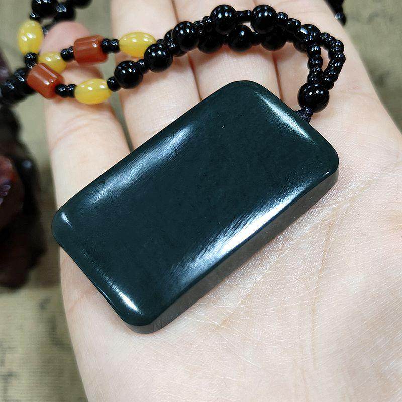 新疆青玉平安无事牌成品吊坠挂件