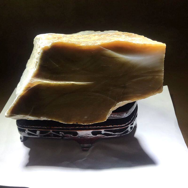 天然红糖白肉原石结缘且末料