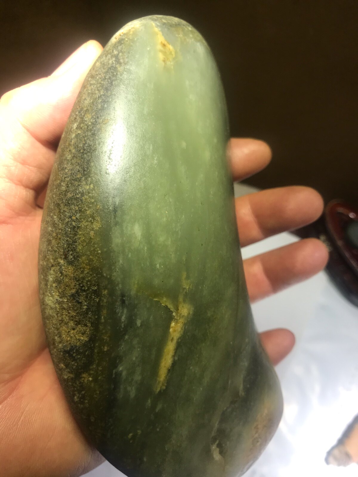 1215克和田青白玉籽料大块原石原籽鸭蛋青雕刻料独籽玉石小摆件