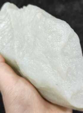 786克和田玉白玉山料原石 于田料白玉一细大块玉石原料牌子雕刻料