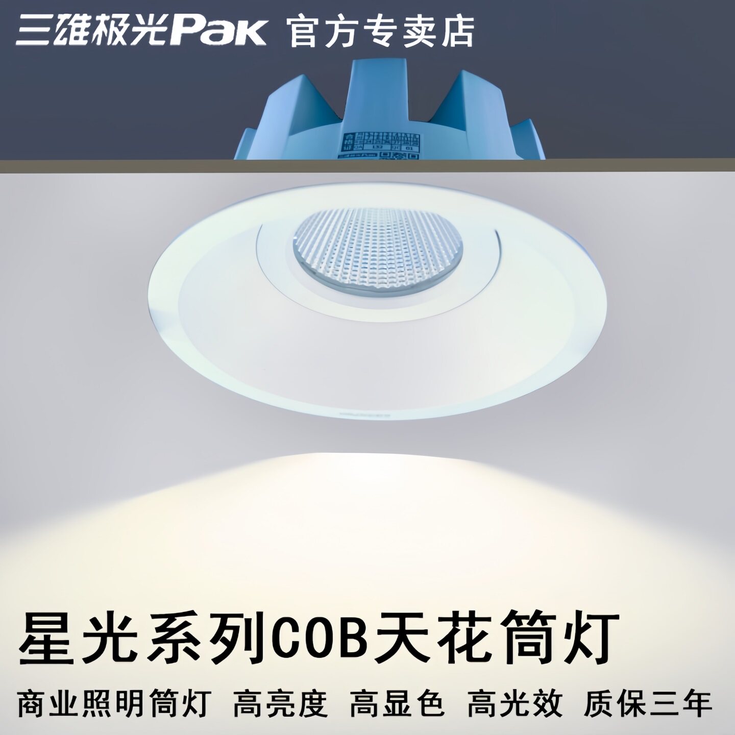 三雄极光星光全铝COB大功率筒灯图片