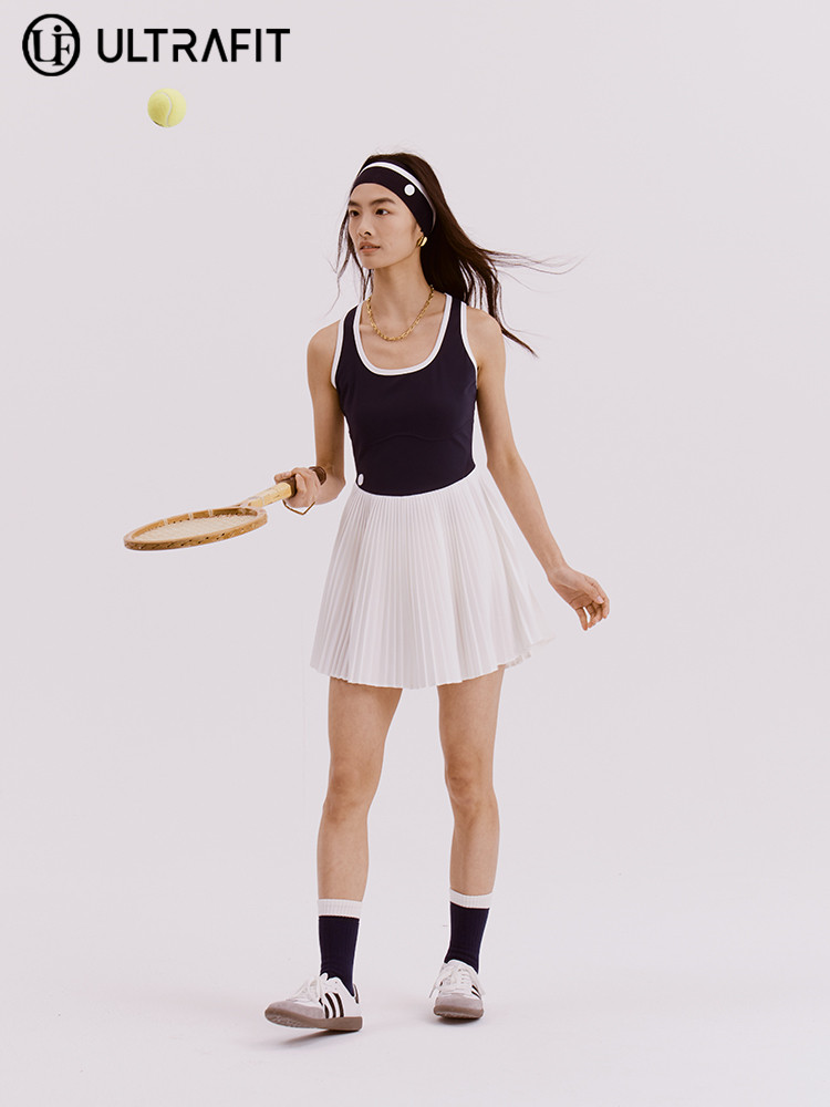 ULTRAFIT 藏蓝撞色自带胸垫网球连衣裙,女装/女士精品,背心吊带,淘宝优惠券,粉丝福利购,淘宝优惠卷