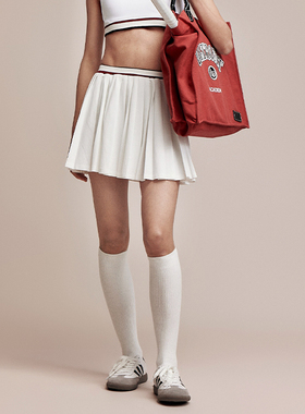 ultrafit女款白色休闲网球裙
