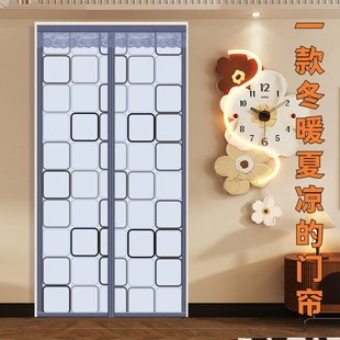 空调门帘防冷气厨房油烟挡风隔断透明塑料卧室防寒自吸免打孔家用