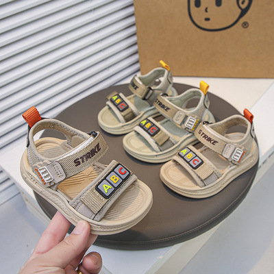 机能鞋儿童凉鞋2026夏季韩版儿童软底防滑露趾凉鞋小中童学步鞋
