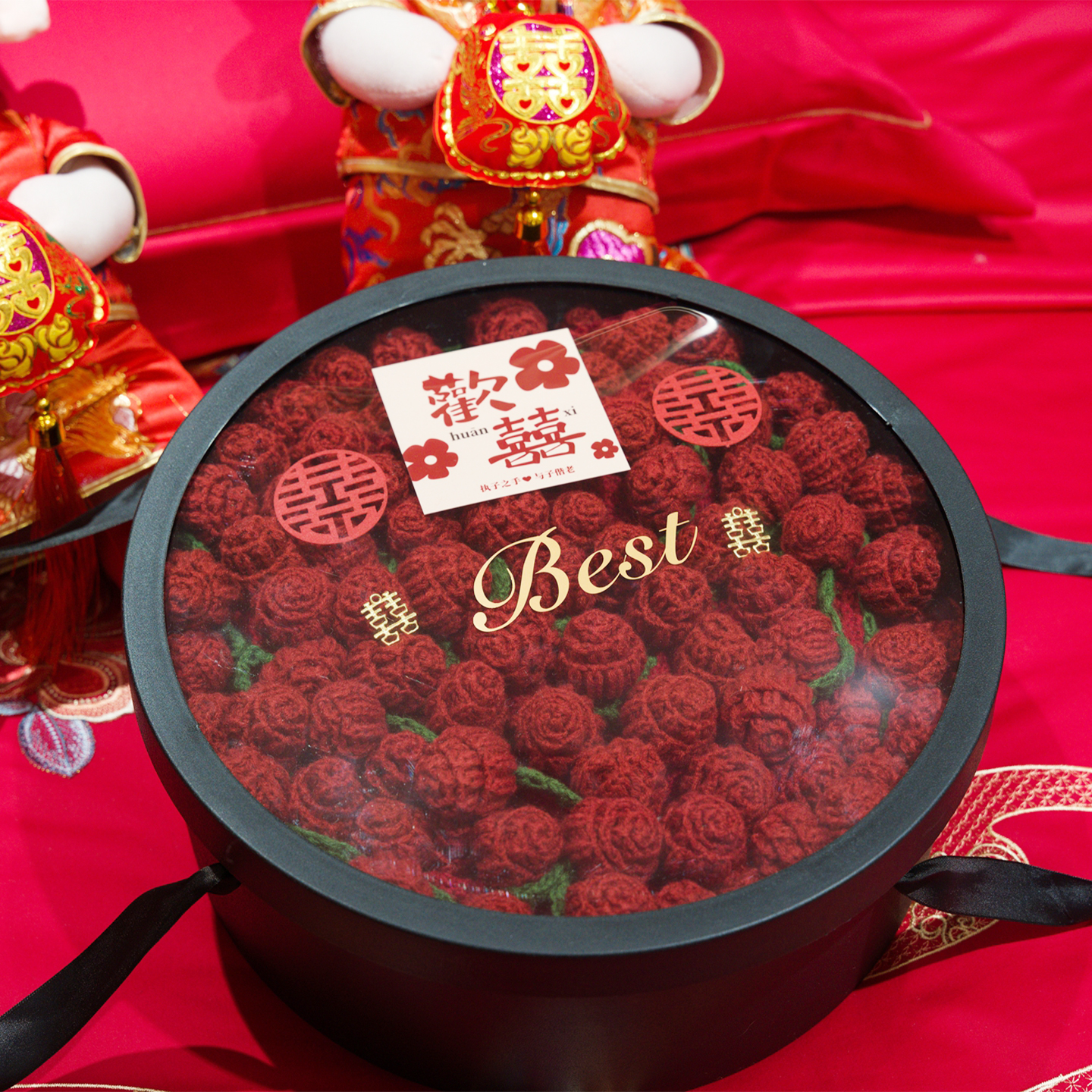 玫瑰花束毯子百喜毯结婚新婚礼物