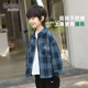 新款 儿童格子衬衣2025年春装 男孩上衣洋气潮 男童衬衫 小象汉姆童装