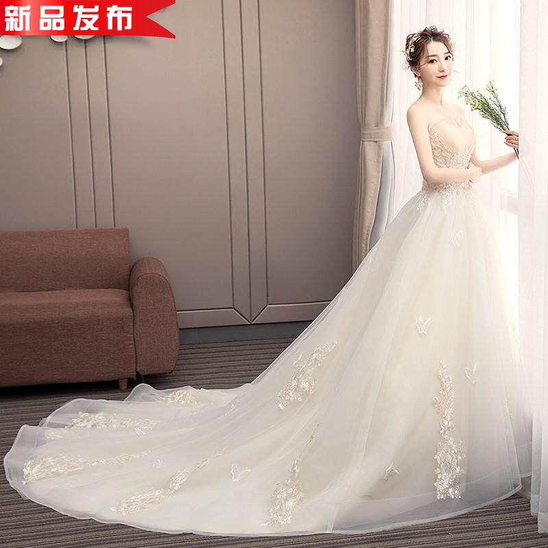 Chinese Wedding 20198 new pattern The bride fishtail French white Simplicity Large Long sleeve French Retroin the Women's clothing/Boutique , Wedding/Cheongsam/Formal dress , Wedding  category - from Buy2taobao.com to provide professional Taobao agent buy service